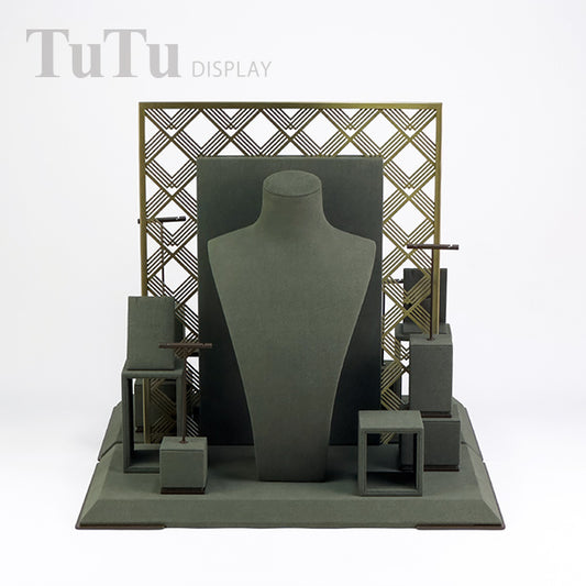 DS381 Shop Front Jewelry Opal Double Side Display Set