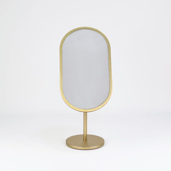 MR002 Table Top Oval Mirror Metal Base