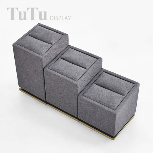 RH091 Dark Grey Ring Display Holder Metal Base