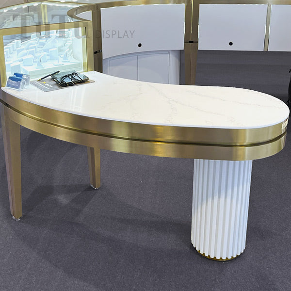 TBL011 Curved Table with Marble Top