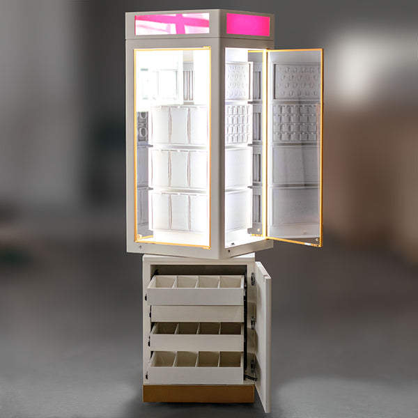 DM145 Jewelry Display Case Rotating Cabinet Lighted