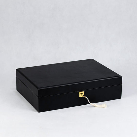 BX020 Luxury Black Watch Display Case with Lock 8 Grids