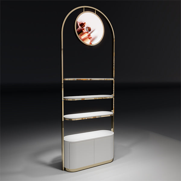 CM004 Makeup Display Rack Cosmetic Lighted Shelves and Storage