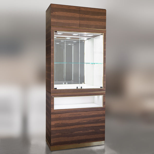 DM140 Custom Lighting Wall Display Cabinet with Back Mirror