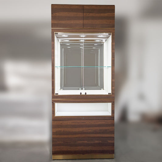 DM140 Custom Lighting Wall Display Cabinet with Back Mirror