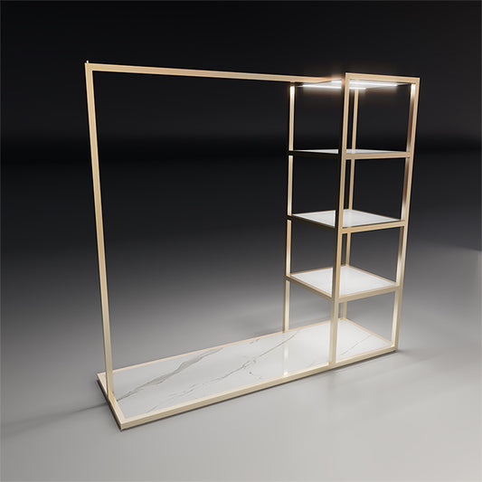 CR018 Clothes Rack Retail Displays Stand with 4 Shelves Marble