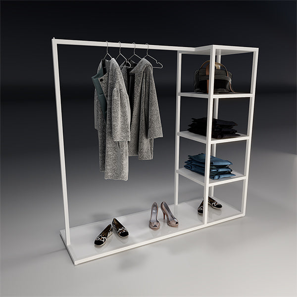 CR018 Clothes Rack Retail Displays Stand with 4 Shelves Marble