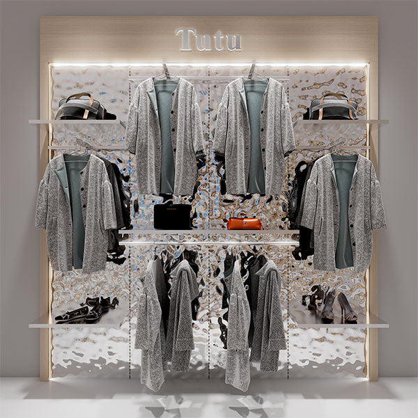 CR021 Wall Mounted Clothes Rack Adjustable With Shelf LED Light