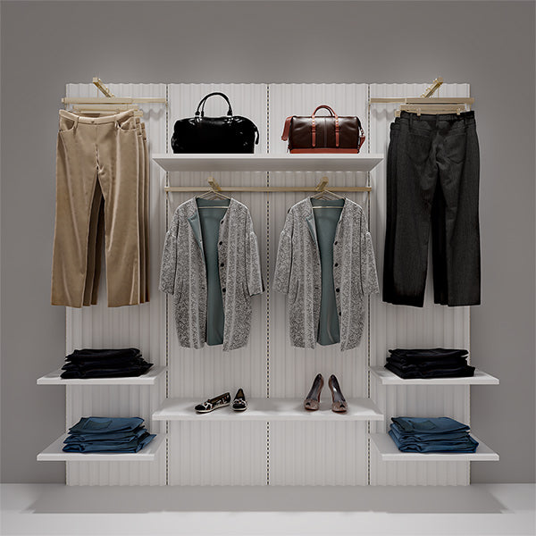 CR021 Wall Mounted Clothes Rack Adjustable With Shelf LED Light