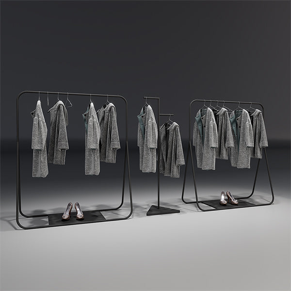 CR022 Retail Clothing Display Racks Garment Hanging Rail Metal