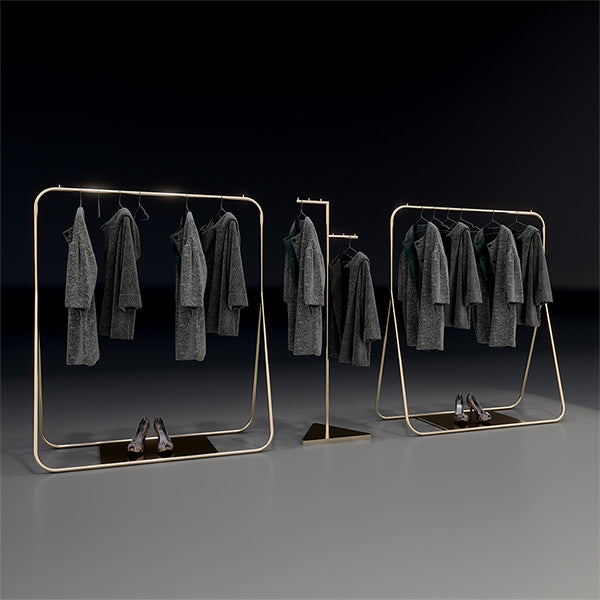 CR022 Retail Clothing Display Racks Garment Hanging Rail Metal