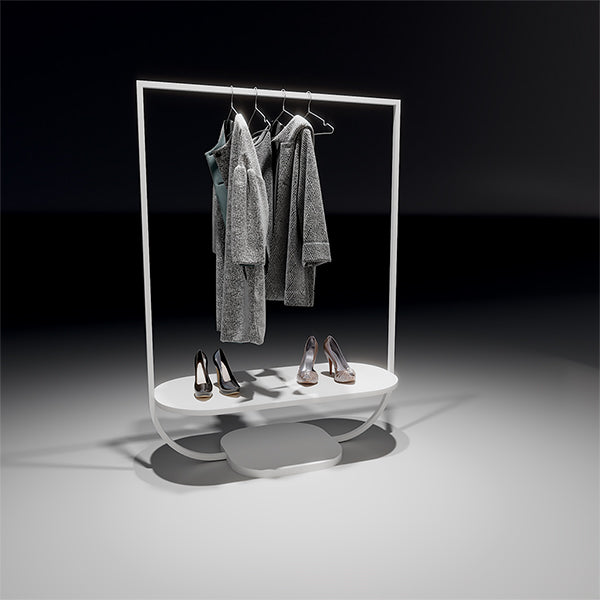 CR025 Retail Garment Display Clothing Hanging Rail with Board
