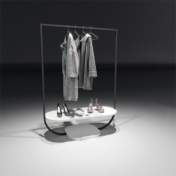 CR025 Retail Garment Display Clothing Hanging Rail with Board