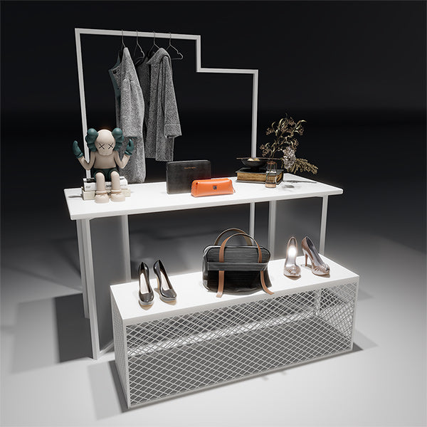 CR027 Garment Shop Clothes Display Rack Set Custom