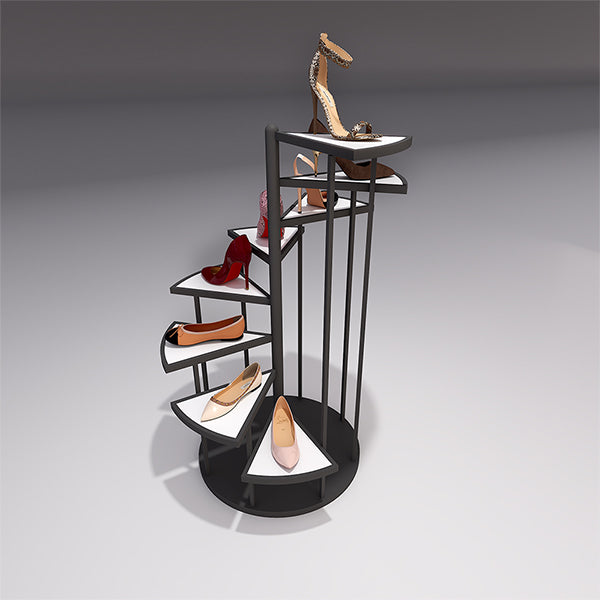 CR035 Ladies Shoes Display Stand Multiple Shelves Spiral