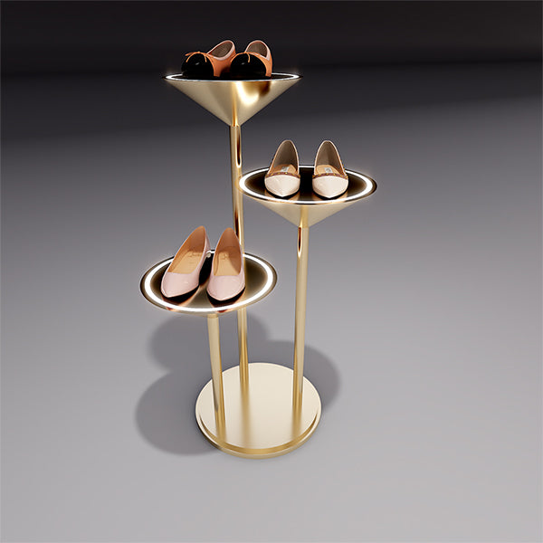 CR036 Shoe and Bag Display Stand Round Holder Lighted