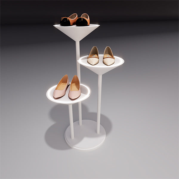CR036 Shoe and Bag Display Stand Round Holder Lighted
