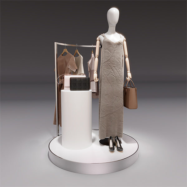 CR051 Clothing Store Window Display Stand and Rack Lighted