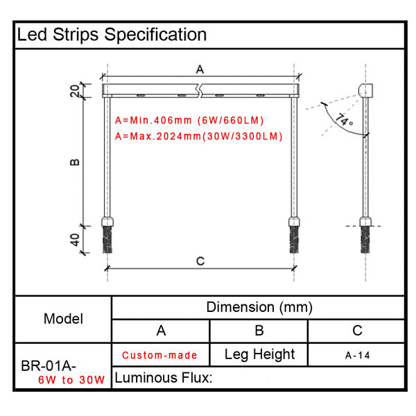 Led Strips Led Bar for Glass Display Showcase Custom-Made