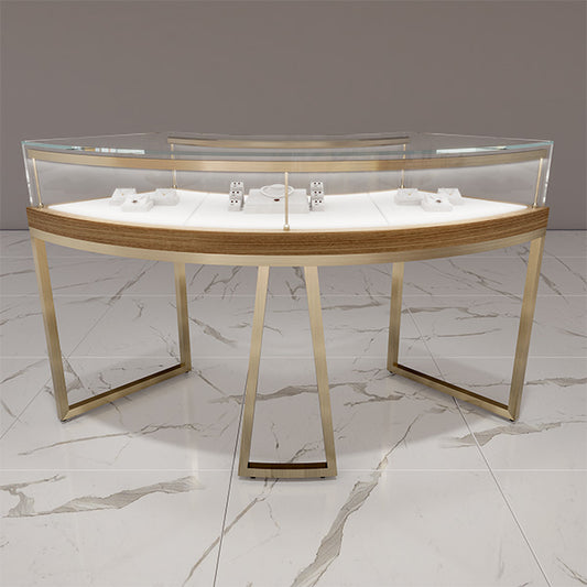 DM130 Curved Counter Display Case for Jewelry Lighted