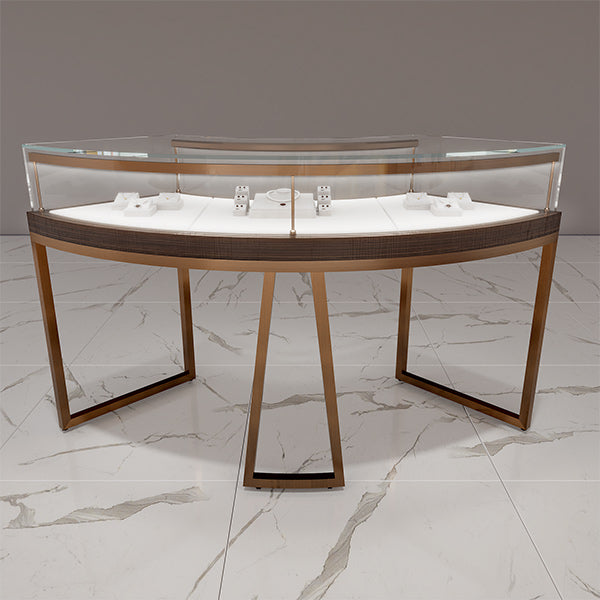 DM130 Curved Counter Display Case for Jewelry Lighted