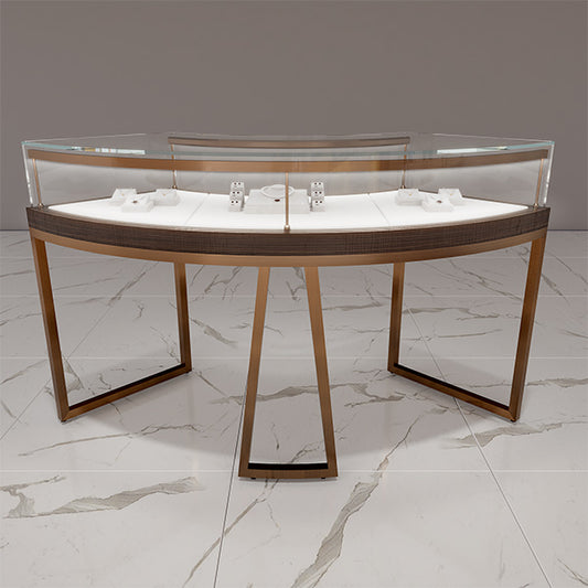 DM130 Curved Counter Display Case for Jewelry Lighted