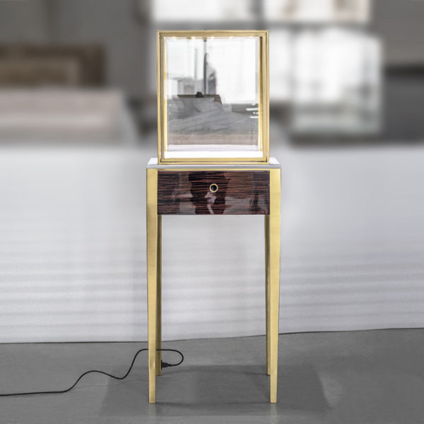 DM166 Wooden Marble Jewelry Tower Display Case