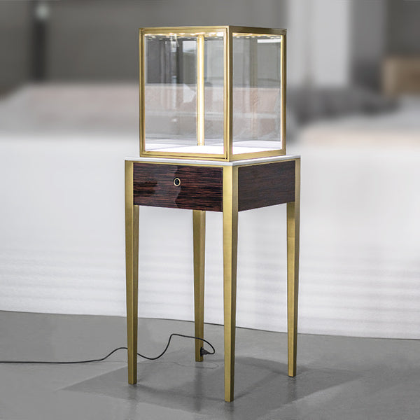 DM166 Wooden Marble Jewelry Tower Display Case