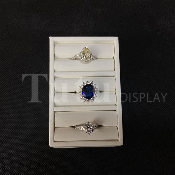 Jewelry Display | Ring Display | Earring Display | White Leather Display