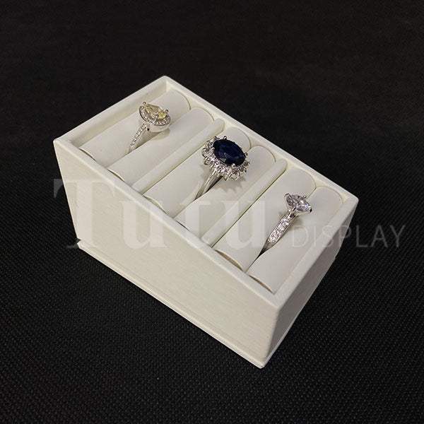 Jewelry Display | Ring Display | Earring Display | White Leather Display