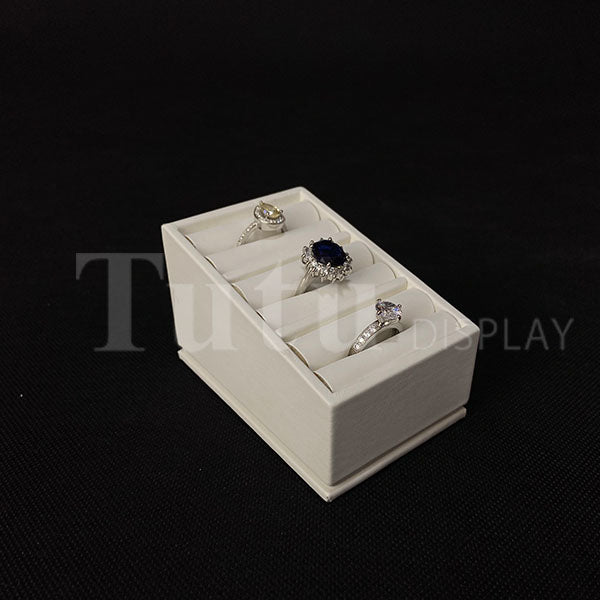 Jewelry Display | Ring Display | Earring Display | White Leather Display