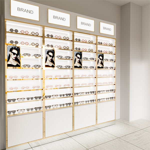 GD005 Lighted Eyeglass Display Cases Wall Cabinet