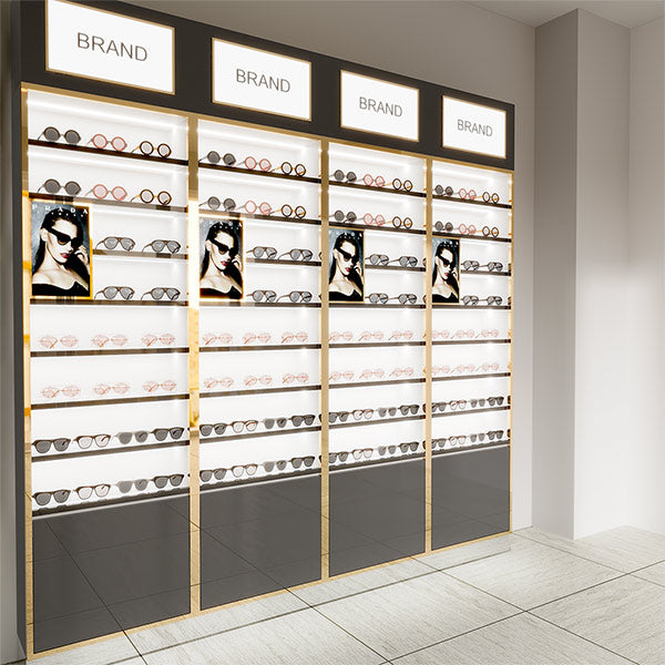 GD005 Lighted Eyeglass Display Cases Wall Cabinet