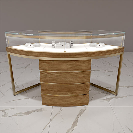 JS001 Glass Counter Jewellery Display Case with LED Light