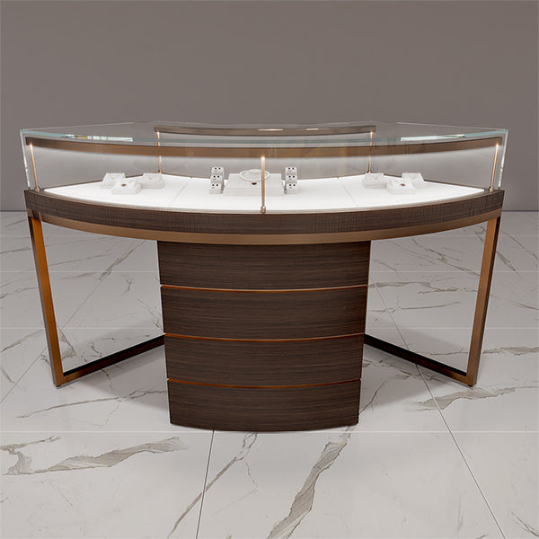 JS001 Glass Counter Jewellery Display Case with LED Light