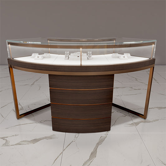 JS001 Glass Counter Jewellery Display Case with LED Light