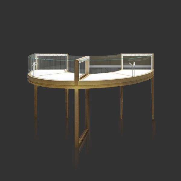 Curve Metal Jewelry Display Case with Led Light MT-04 Cabinet