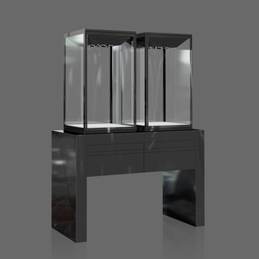 DM122 Double Cube Window Showcase High Gloss Black