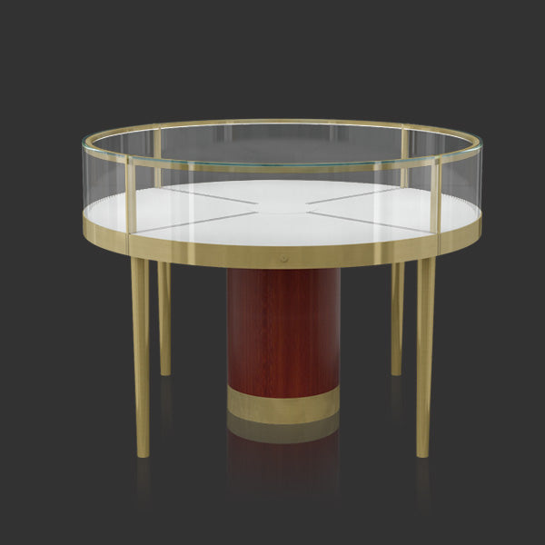 Rounded Island Metal Jewelry Display case with led light MT-19 Cabinet