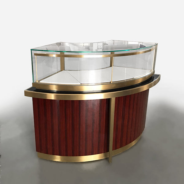 MT36 Curved Metal Jewelry Display Showcase