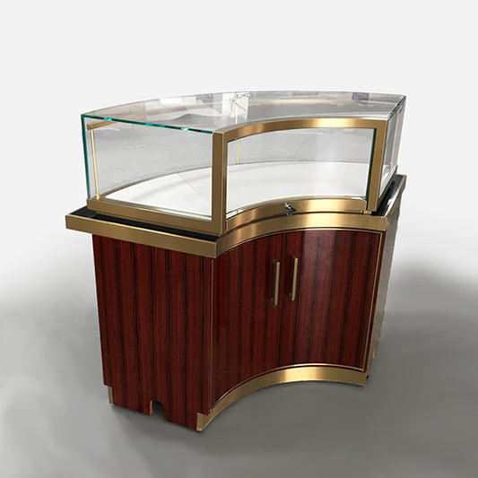 MT36 Curved Metal Jewelry Display Showcase