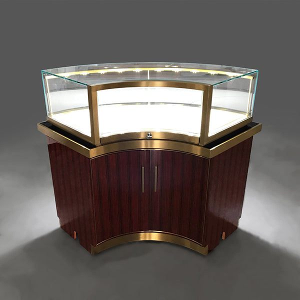 MT36 Curved Metal Jewelry Display Showcase