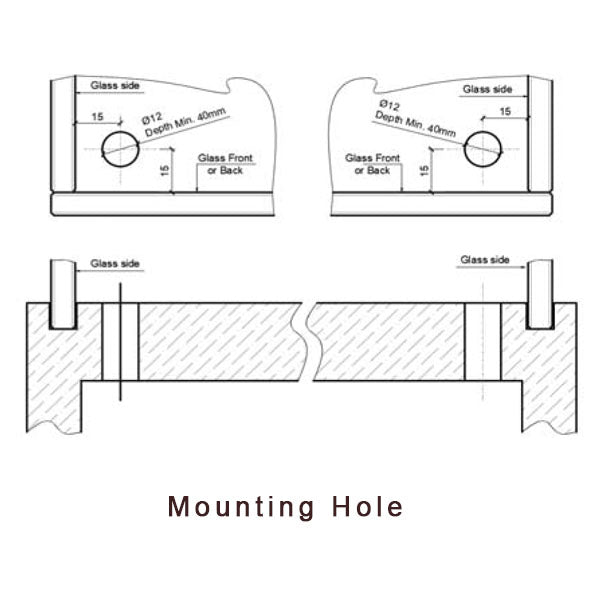 Led Strips Led Bar for Glass Display Showcase BR-01A Mounting Hole