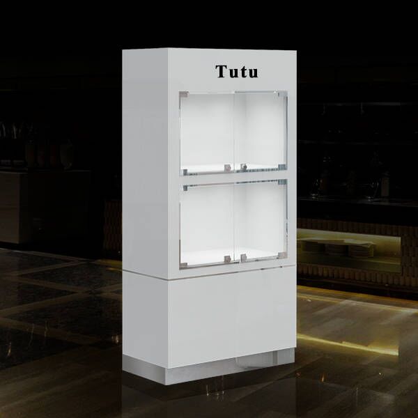 CA14009 White Display Cabinet with Glass Doors