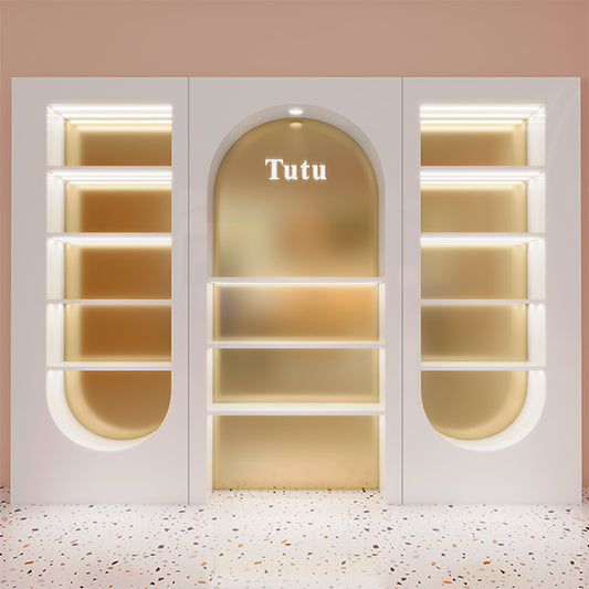 CM010 Cosmetic Store Makeup Wall Display Rack LED Light