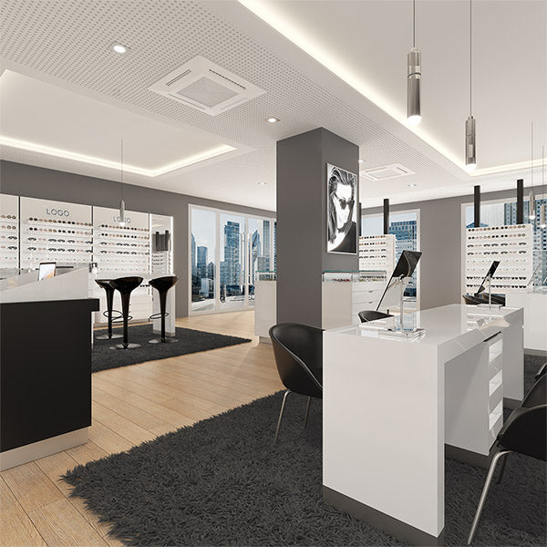 GD011 Eyewear Retail Store Vertical Lighted Mirror Wall Mounted