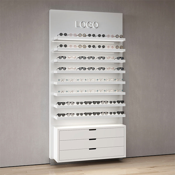 GD009 Wall Mount Eyewear Display Rack Shelves LED Light