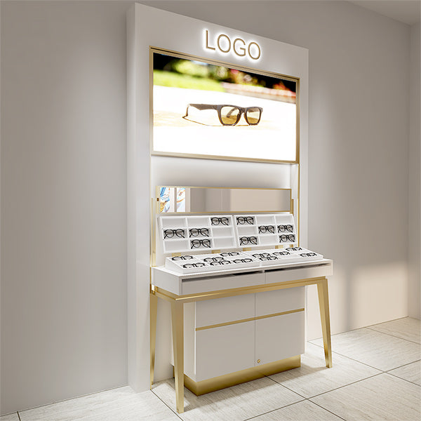 GD019 Eyeglass Wall Display Cabinet with Light Box
