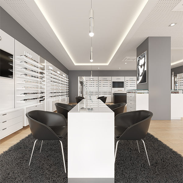 GD011 Eyewear Retail Store Vertical Lighted Mirror Wall Mounted