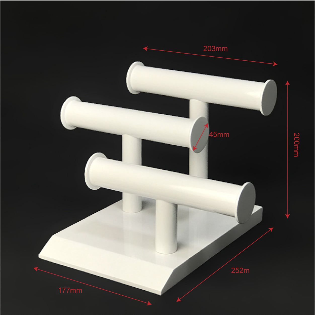 DS144 Multiple Bangle Stand White Metal